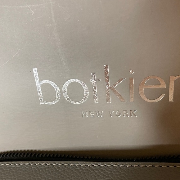 Botkier NY Valentina Charcoal Leather Wristlet Clutch with Silver Detail Botkier
